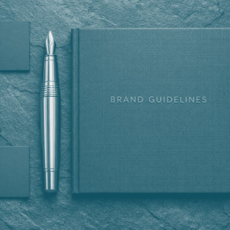 High-contrast corporate branding identity showing the results of intentional design.